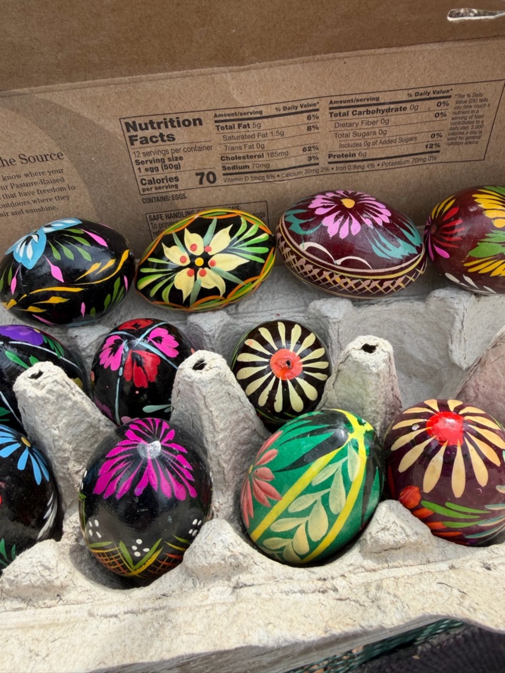 Handpainted Wood Eggs (13) As Is Collectible 1970’s Some With Paint Chipped - Picture 12 of 16